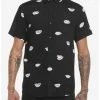 Deals 🔔 Black & White Lips Woven Button-Up 🧨 -HT Style Outlet Store 18436029 hi