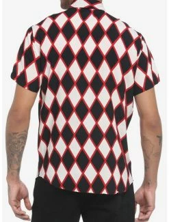 Flash Sale 🤩 Black Red & White Diamond Print Woven Button-Up 🥰 -HT Style Outlet Store 18436038 av2