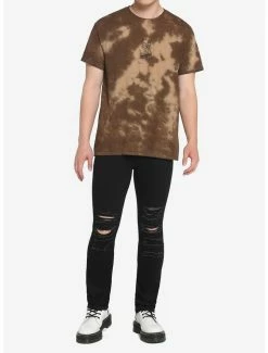 Discount 👍 Brown Stitched Teddy Bear Tie-Dye T-Shirt 💯 -HT Style Outlet Store 18438185 av1