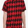 Wholesale ✨ Black & Red Diamond Woven Button-Up ⭐ -HT Style Outlet Store 18438966 hi