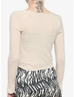 New 🌟 Almond Tie-Front 👧 Girls Crop Cardigan 😍 -HT Style Outlet Store 18440286 av2