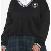 New 😉 Skull Crest V-Neck 👧 Girls Sweater Plus Size ✔️ 1 New 😉 Skull Crest V-Neck 👧 Girls Sweater Plus Size ✔️ -HT Style Outlet Store 18522531 hi