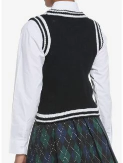 Budget 🥰 Black & White Twofer 👧 Girls Sweater Vest & Long-Sleeve Button-Up 👏 -HT Style Outlet Store 18522603 av2
