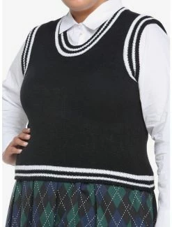 Best reviews of ⭐ Black & White Twofer 👧 Girls Sweater Vest & Long-Sleeve Button-Up Plus Size ⌛