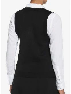 Coupon 🔥 Black Skull Argyle 👧 Girls Sweater Vest ❤️ -HT Style Outlet Store 18522657 av2