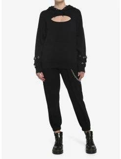 Brand new ๐งจ Black Cutout Grommet ๐ง Girls Hoodie ๐ 6 Brand new ๐งจ Black Cutout Grommet ๐ง Girls Hoodie ๐ -HT Style Outlet Store 18523834 av1