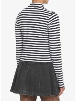 Buy 🤩 Black & White Stripe Cutout 👧 Girls Long-Sleeve Top 🧨 -HT Style Outlet Store 18526579 av2
