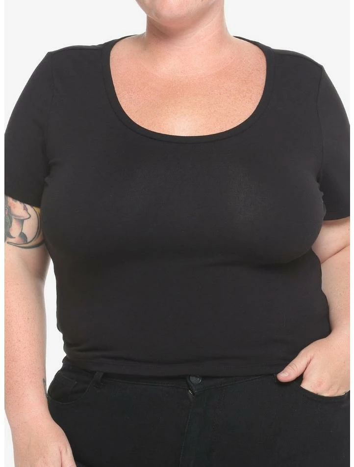 Best Sale ๐ Black Shredded ๐ง Girls Crop T-Shirt Plus Size ๐ 4 Best Sale ๐ Black Shredded ๐ง Girls Crop T-Shirt Plus Size ๐ - Image 2