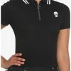 Best reviews of ⭐ Skull Zipper 👧 Girls Crop Polo 👕 Shirt 👏 -HT Style Outlet Store 18526705 hi