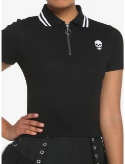 Best reviews of ⭐ Skull Zipper 👧 Girls Crop Polo 👕 Shirt 👏