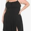 Promo 🎉 Black Empire Slit 👗 Dress Plus Size 🎁 -HT Style Outlet Store 18528905 hi