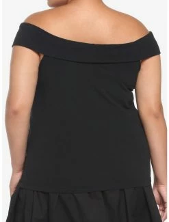 Cheapest 🌟 Graveyard Bats Off-The-Shoulder 👧 Girls Top Plus Size ✨ -HT Style Outlet Store 18529280 av2