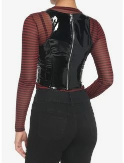 Hot Sale ❤️ Faux Leather Under Bust Corset 👧 Girls Top 🤩 -HT Style Outlet Store 18529287 av2