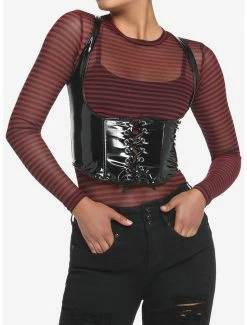 Hot Sale ❤️ Faux Leather Under Bust Corset 👧 Girls Top 🤩