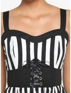 Budget ⭐ Black & White Stripe Corset 👗 Dress ✨ -HT Style Outlet Store 18530483 av3