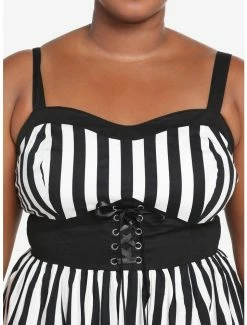 Discount ✨ Black & White Stripe Corset 👗 Dress Plus Size 💯 -HT Style Outlet Store 18530491 av2