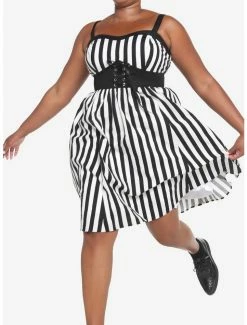 Discount ✨ Black & White Stripe Corset 👗 Dress Plus Size 💯 -HT Style Outlet Store 18530491 av4