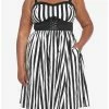 Discount ✨ Black & White Stripe Corset 👗 Dress Plus Size 💯