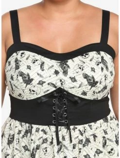 Coupon 🧨 Ivory & Black Raven Skull Retro 👗 Dress Plus Size 🤩 -HT Style Outlet Store 18530506 av3