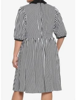 Flash Sale 🔥 Black & White Stripe Bow Retro 👗 Dress Plus Size 😀 -HT Style Outlet Store 18531889 av2