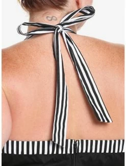Cheap 🧨 Black & White Stripe Retro Halter 👗 Dress Plus Size 😉 -HT Style Outlet Store 18531904 av5