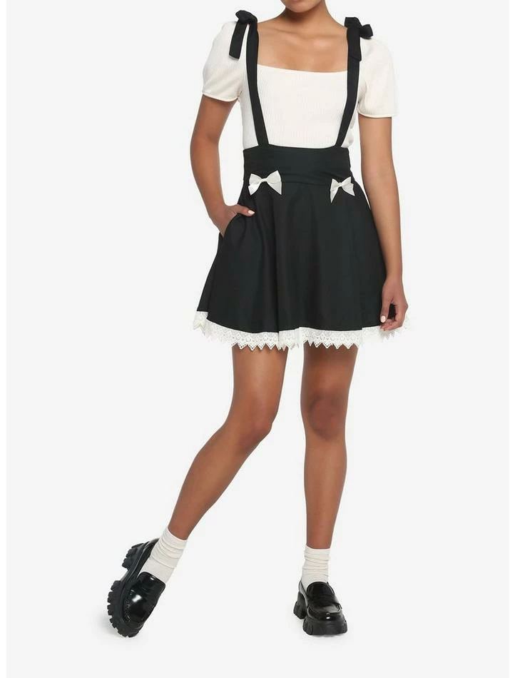 Best Sale ๐ฅฐ Black & White Ribbon Lace Suspender ๐ Skirt โจ 4 Best Sale ๐ฅฐ Black & White Ribbon Lace Suspender ๐ Skirt โจ - Image 2