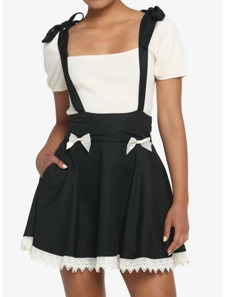 Best Sale ๐ฅฐ Black & White Ribbon Lace Suspender ๐ Skirt โจ 3 Best Sale ๐ฅฐ Black & White Ribbon Lace Suspender ๐ Skirt โจ