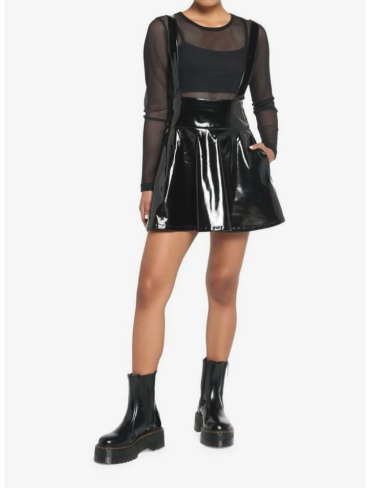 Flash Sale ๐ Black Patent Faux Leather Suspender ๐ Skirt ๐งจ 4 Flash Sale ๐ Black Patent Faux Leather Suspender ๐ Skirt ๐งจ - Image 2