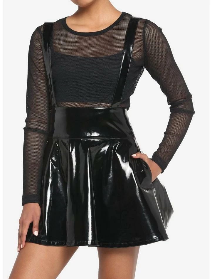 Flash Sale ๐ Black Patent Faux Leather Suspender ๐ Skirt ๐งจ 3 Flash Sale ๐ Black Patent Faux Leather Suspender ๐ Skirt ๐งจ