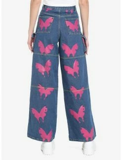 Wholesale 😍 Pink Butterfly Denim Cargo Pants ✔️ 5 Wholesale 😍 Pink Butterfly Denim Cargo Pants ✔️ -HT Style Outlet Store 18534641 av1