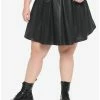 Top 10 ✔️ Black Faux Leather Pleated 👗 Skirt Plus Size 🎁 -HT Style Outlet Store 18535356 hi