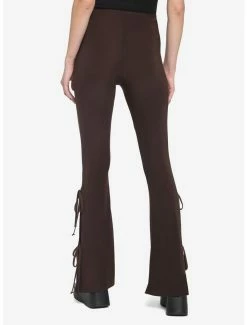Top 10 ⌛ Brown Side Tie Flare Leggings ⭐ -HT Style Outlet Store 18536558 av1