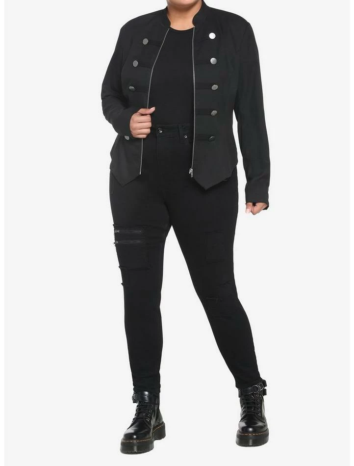 Hot Sale 👏 Black 👧 Girls Military Jacket Plus Size 😀 4 Hot Sale 👏 Black 👧 Girls Military Jacket Plus Size 😀 - Image 2