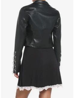 New 💯 Black & Silver O-Ring 👧 Girls Moto Jacket ⭐ -HT Style Outlet Store 18538114 av2