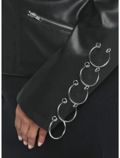 Deals 🔥 Black & Silver O-Ring 👧 Girls Moto Jacket Plus Size 🤩 -HT Style Outlet Store 18538122 av4