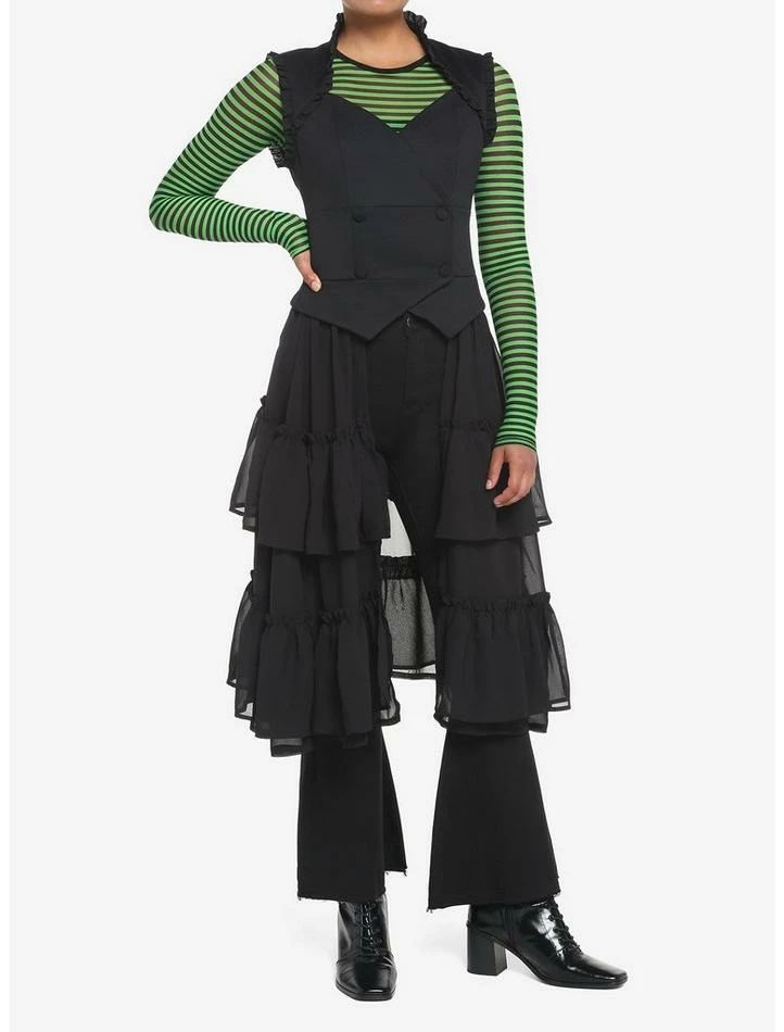 Best Pirce โจ Chiffon Tiered Double-Breasted Hi-Low ๐ง Girls Vest ๐ 4 Best Pirce โจ Chiffon Tiered Double-Breasted Hi-Low ๐ง Girls Vest ๐ - Image 2