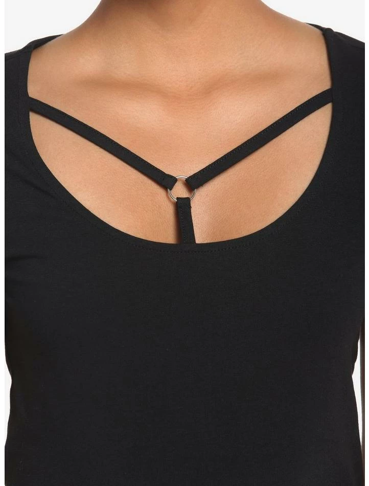 Cheap 🔔 Black Strappy 👧 Girls Crop T-Shirt 🔥 6 Cheap 🔔 Black Strappy 👧 Girls Crop T-Shirt 🔥 - Image 4