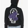 Cheap 👏 Purple Rose Coffin 👧 Girls Crop Hoodie ✨ -HT Style Outlet Store 18547202 hi
