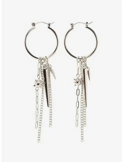 Cheap 🎁 Spiked Ball Chains Hoop Earrings ⭐