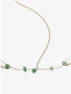 New ✨ Green Stone Teeth Charm Head Chain 👏 -HT Style Outlet Store 18622495 av1