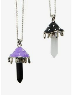 New π₯ Mushroom Crystal Best Friend Necklace Set π