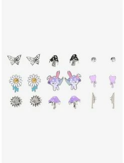 Cheapest ✔️ Bunny Mushroom Knife Stud Earring Set 🤩