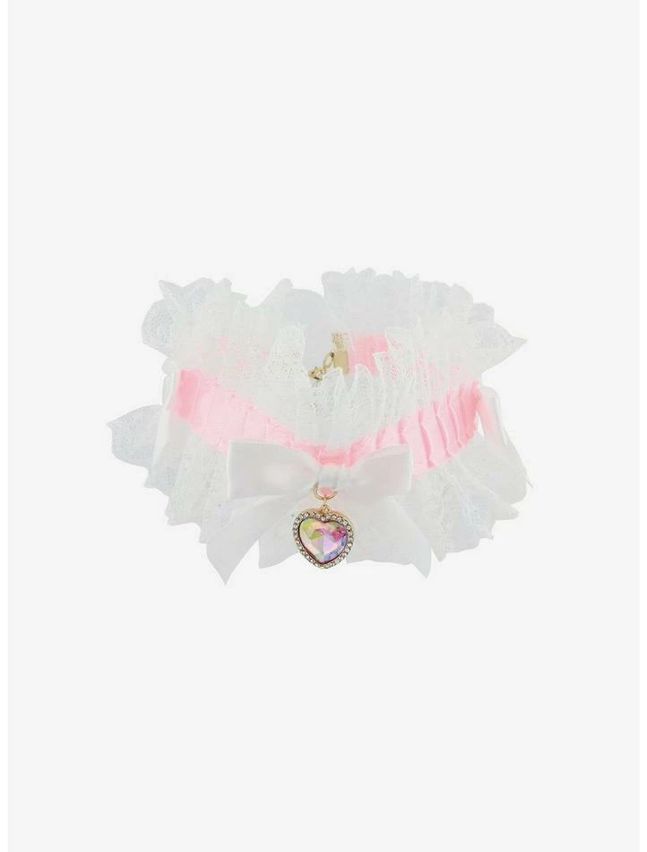 Wholesale 😀 Pink & White Lace Ruffle Choker ⌛ 4 Wholesale 😀 Pink & White Lace Ruffle Choker ⌛ - Image 2