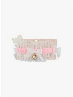 Wholesale ๐ Pink & White Lace Ruffle Choker โ