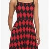 Best Sale ❤️ Red & Black Argyle 👗 Dress 🥰 -HT Style Outlet Store 18653454 hi