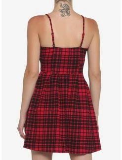 Deals 🌟 Black & Red Plaid Zipper 👗 Dress 💯 -HT Style Outlet Store 18653469 av2