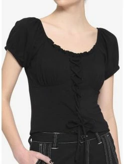 Wholesale 🛒 Black Rose Lace 👧 Girls Crop Top 😀