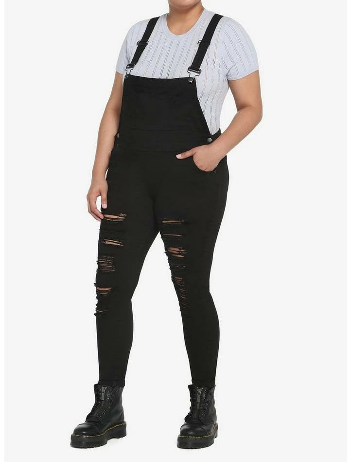 Buy 🔔 Black Destressed Overalls Plus Size 🤩 3 Buy 🔔 Black Destressed Overalls Plus Size 🤩