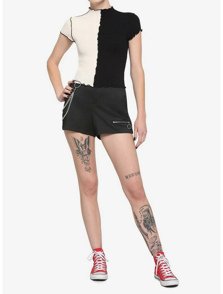 Best Sale 🤩 Black & Ivory Split 👧 Girls Baby T-Shirt 🌟 4 Best Sale 🤩 Black & Ivory Split 👧 Girls Baby T-Shirt 🌟 - Image 2