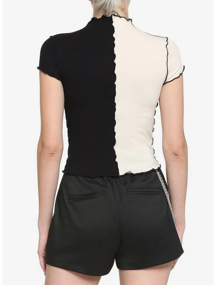 Best Sale 🤩 Black & Ivory Split 👧 Girls Baby T-Shirt 🌟 5 Best Sale 🤩 Black & Ivory Split 👧 Girls Baby T-Shirt 🌟 - Image 3